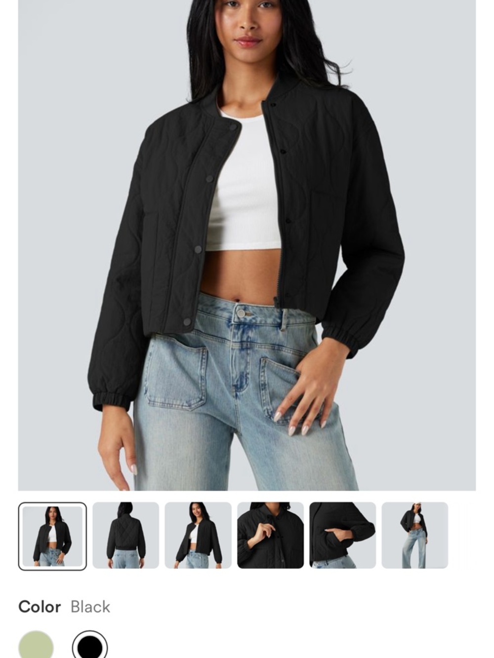 NEW HALARA Black Quilted Cropped Bomber Jacket (small but fit like medium)